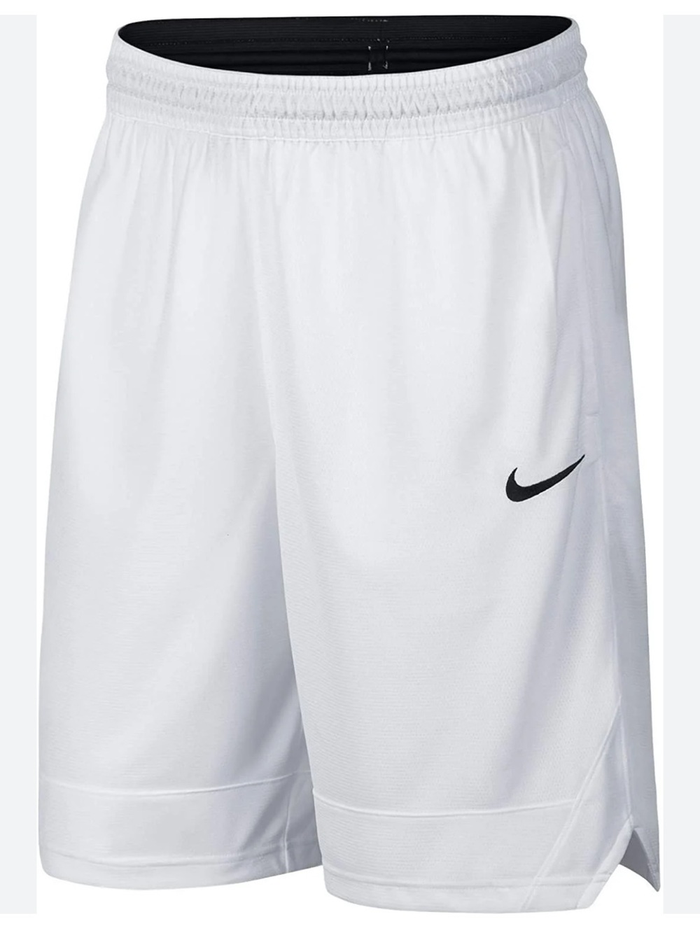 Nike White Athletic Shorts with Black Swoosh